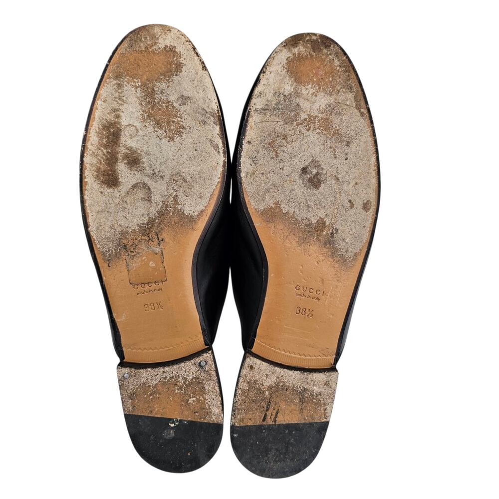 Gucci Princetown Horsebit Flat Mule Black Leather Slipper Size 38.5 US 8.5 - Picture 9 of 10